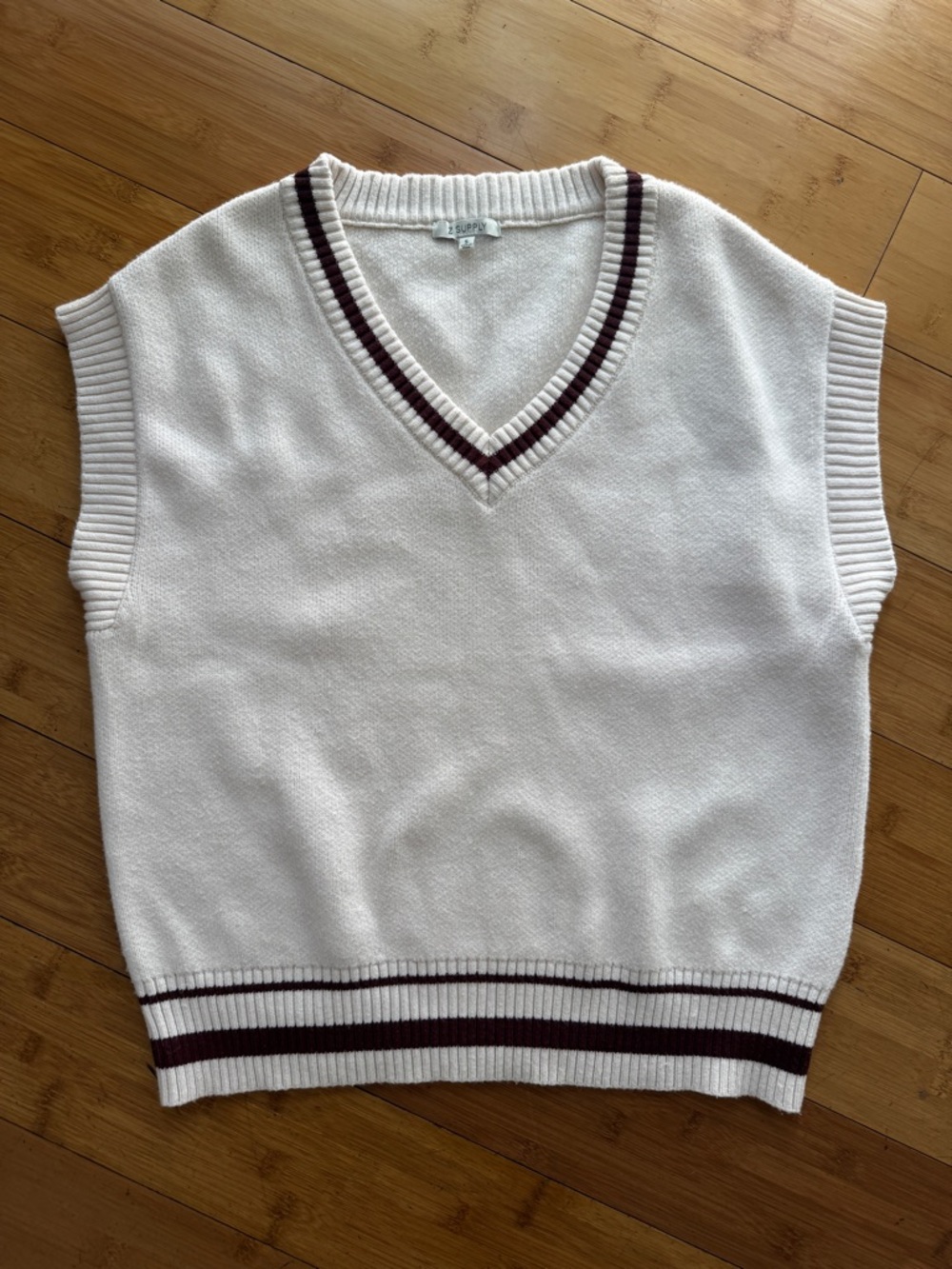 Z SUPPLY knit vest. Brown and off white.